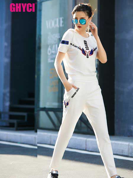 吉曦女装品牌2019春夏新款韩版套装休闲运动服时尚两件套圆领