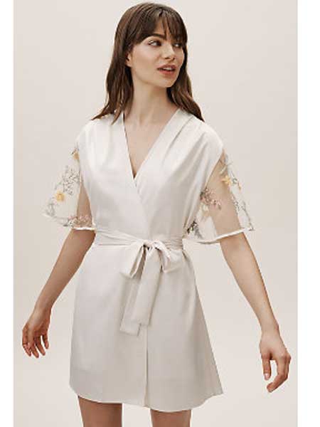JORCY M.欧席曼女装品牌2019春夏新款韩版时尚气质v领连衣裙