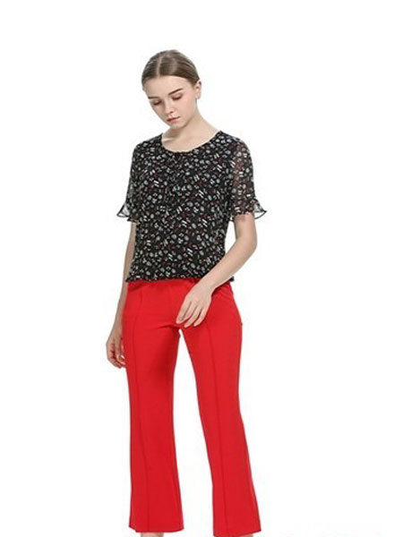 卡伊奴女装品牌2019春夏新款垂感直筒显瘦休闲长裤