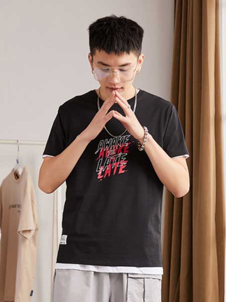 唐狮休闲品牌2019春夏新款短袖T恤男尚印花字母短袖青年潮学生