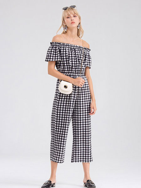 巴利女装品牌2019春夏新品潮流时尚韩版宽松休闲印花阔腿裤