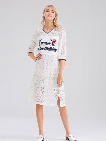 巴利女装品牌2019春夏蕾丝字母撞色休闲百搭宽松T恤