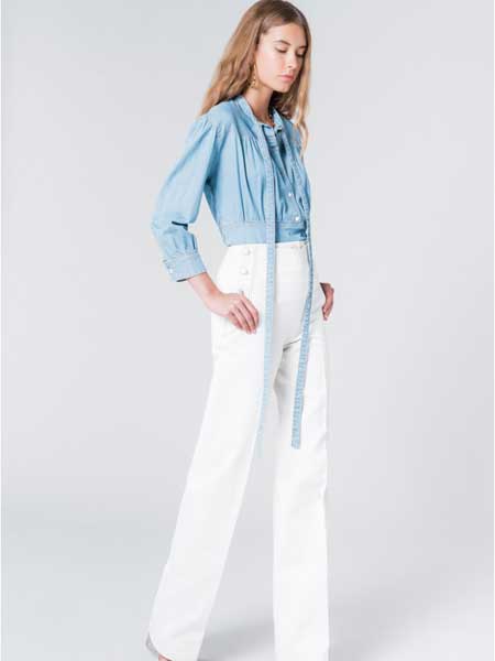索尼亚·里基尔之索尼亚女装品牌2019春夏新款色西装直筒裤高腰显瘦白色九分裤