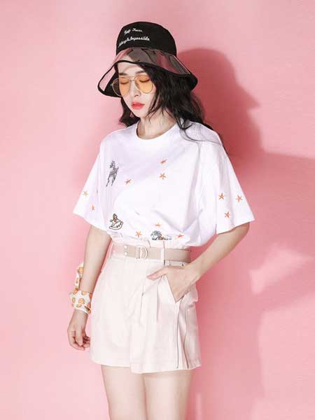 JOU SEO MOK女装品牌2019春夏新款减龄显瘦短袖T恤上衣