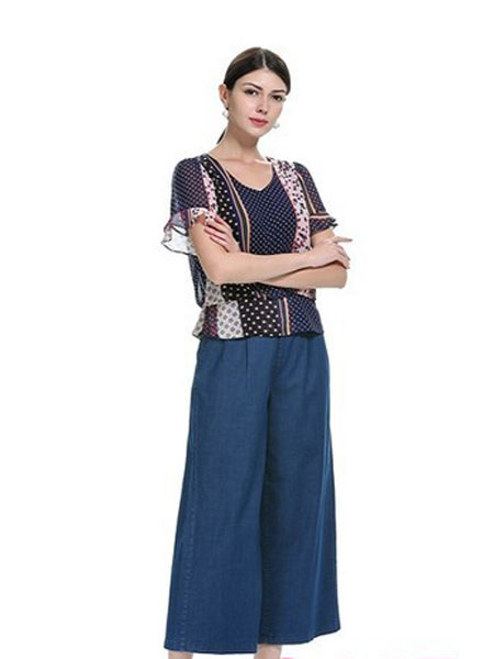 卡伊奴女装品牌2019春夏薄款假两件拼接显瘦天丝牛仔半裙