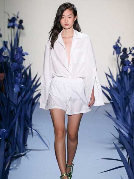 Adam Selman女装品牌新款韩版气质休闲衬衣+宽松短裤洋气两件套