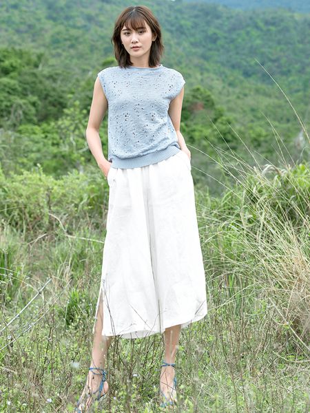 谷度女裝品牌2019春夏寬松百搭氣質(zhì)棉麻襯衣上衣T恤