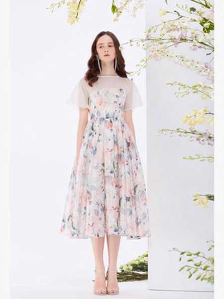 Misi,Camii女装品牌2019春夏新款韩版显瘦减龄印花连衣裙