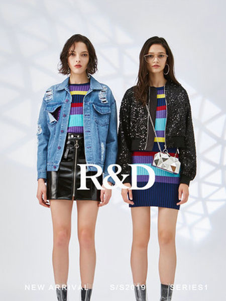 索典R&D女装品牌2019春夏纯色长袖亮片钉珠短外套夹克棒球服