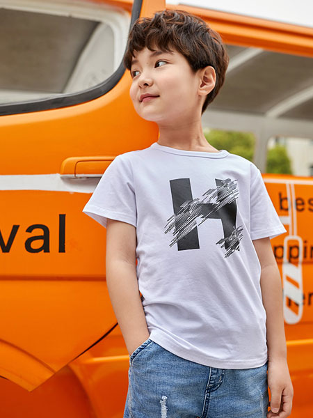 男生女生童装品牌2019春夏中性款字母印花T恤