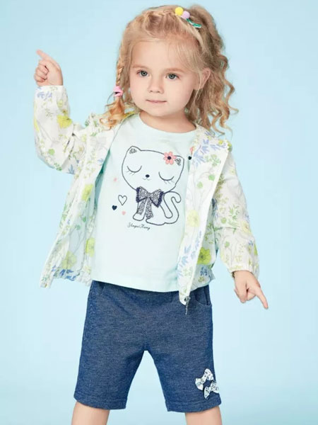 婴姿坊童装品牌2019春夏新款韩版儿童洋气中童两件套装