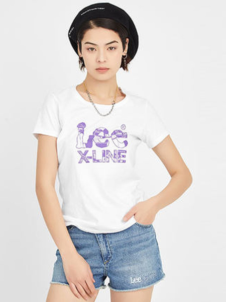 Lee休闲品牌2019春夏新款棉质休闲短袖logo圆领T恤