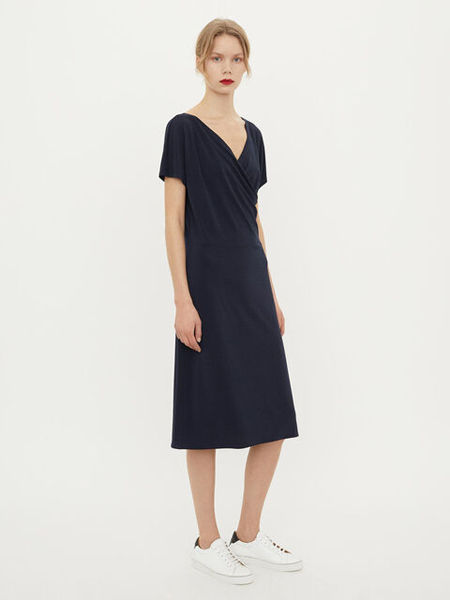 By Malene Birger玛莱娜·比格尔设计女装品牌2019春夏新款V领短袖束腰气质铅笔裙连衣裙