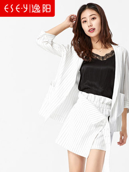 逸阳女装品牌2019春夏新款西装半裙套装女两件套洋气韩版气质职业薄款