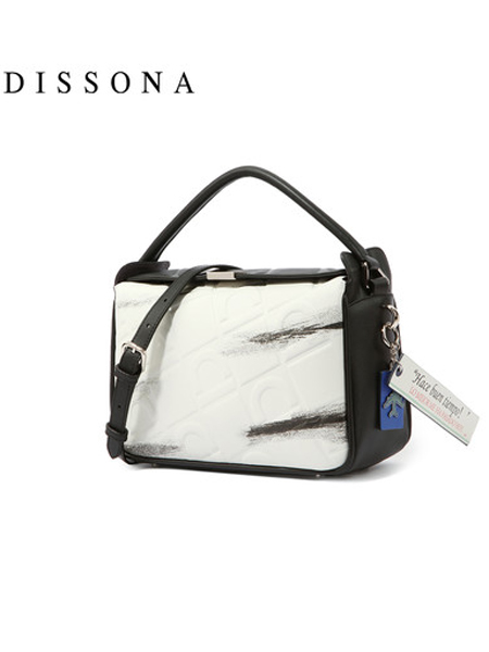 Dissona迪桑娜箱包品牌2019春夏新款包包立体印花涂鸦单肩包简约真皮手提斜挎包