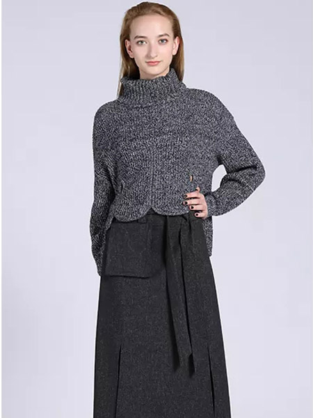 媛帆Yuanfan女装品牌2019秋季新款韩版宽松高领针织衫毛衣中长款洋气两件套套装