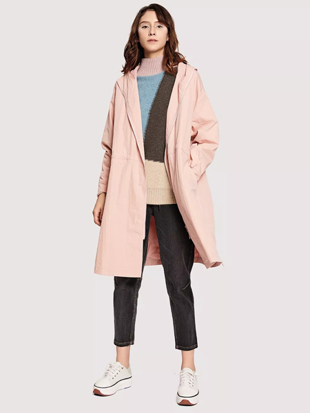 娅铂·周末女装品牌2019秋季新款时尚气质宽松大码显瘦外套大衣