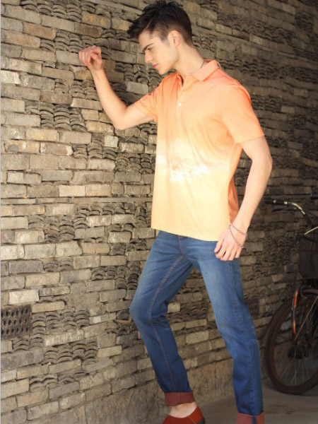 卡思·威尔男装品牌新款韩版时尚简约百搭翻领短袖T恤