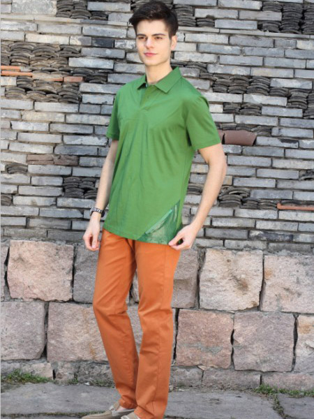 卡思·威尔男装品牌新款韩版时尚简约百搭翻领短袖T恤