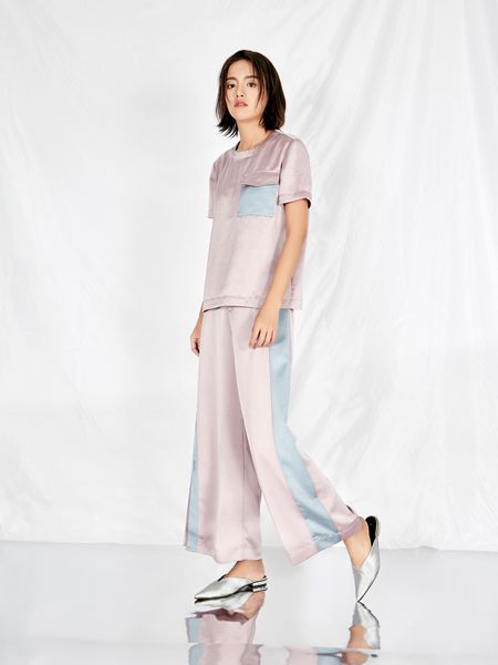雅默YAAMOO女装品牌2019春夏新款修身显瘦流行气质阔腿裤洋气休闲裤两件套