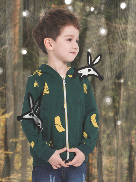 水孩儿童装品牌2019秋冬儿童夹克梭织卡通棒球休闲男童外套