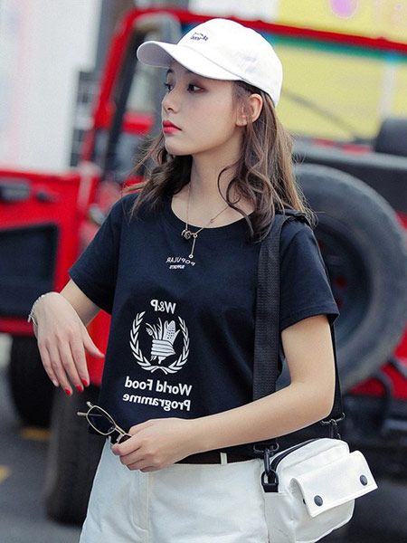 DAKA TRIP女装品牌2019春夏新款韩版洋气时尚小清新百搭休闲短袖T恤