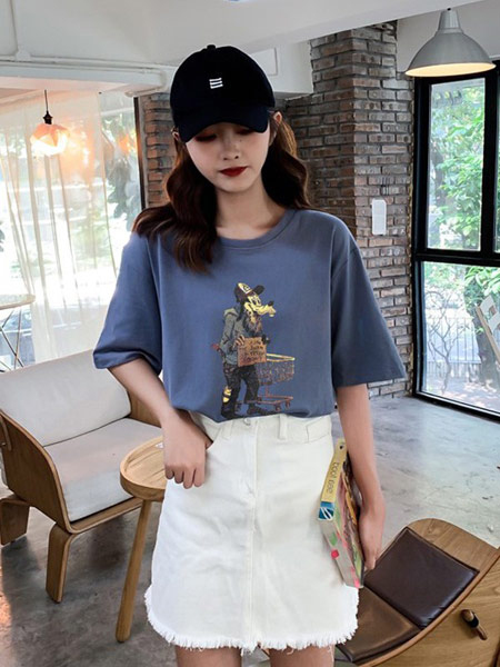 DAKA TRIP女装品牌2019春夏新款韩版宽松百搭纯棉短袖t恤