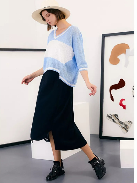撒尼女装品牌2019秋季新款洋气宽松显瘦针织衫