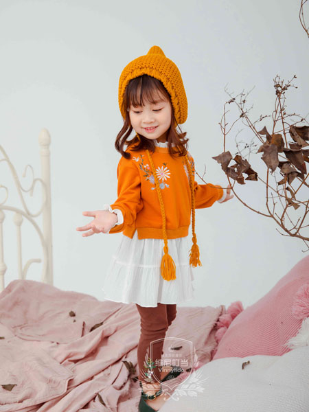 维尼叮当童装品牌2019秋季新款女童泡泡袖洋气卫衣儿童时髦套头衫上衣