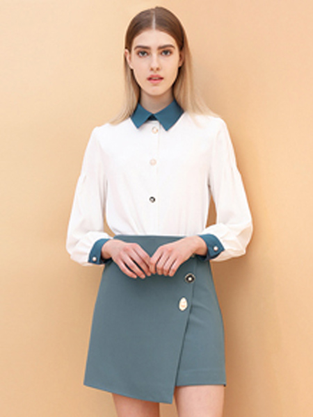 拉维妮娅女装品牌2019秋季新款韩版修身显瘦气质百搭长袖雪纺衬衫