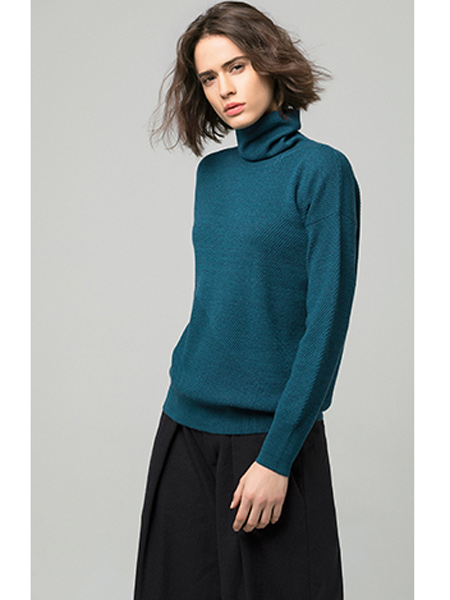 Theonne女装品牌新款纯色针织修身打底衫高领套头毛衣