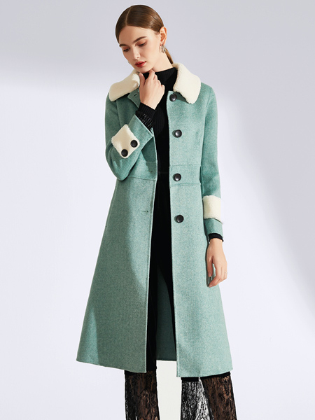 真斯贝尔女装品牌2019秋冬新款韩版时尚气质宽松显瘦中长款大衣外套