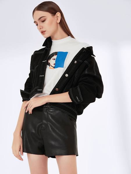真斯贝尔女装品牌2019秋冬新款韩版短款宽松百搭牛仔外套