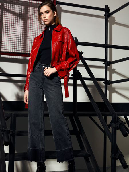 维斯提诺女装品牌2019秋季新款韩版宽松短夹克牛仔外套