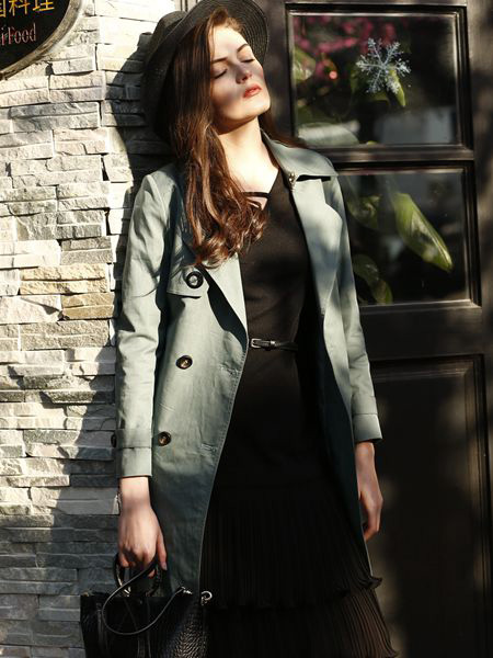 欧伊芮诗ZOEIRIS女装品牌2019秋季新款风衣中长款韩版休闲宽松系带外套