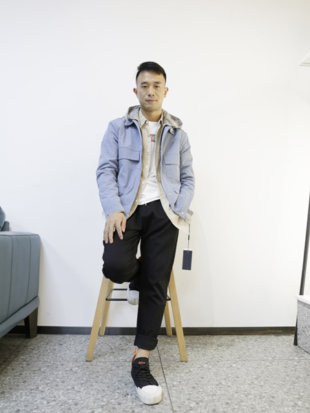 印自男装男装品牌2019秋季新款韩版潮流宽松纯色休闲外套