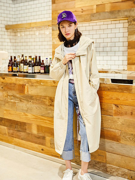 朝花夕拾女装品牌2019秋冬中长款过膝宽松休闲外套