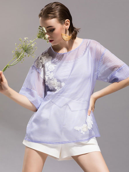 卡佩诺 - KAIPEINUO女装品牌2019春夏条纹衬衫修身韩版百搭复古上衣