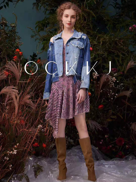 OCKKJ女装品牌2019秋季新款时尚百搭个性做旧磨边牛仔夹克短外套