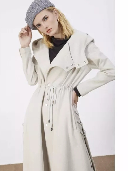 娅尼蒂凘女装品牌2019秋季新款中长款抽绳显瘦风衣外套