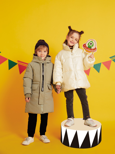 欧布豆童装品牌2019秋季新款时尚韩版洋气中长款保暖外套