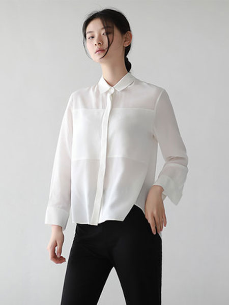 蔻贝卡女装品牌2019春季新款拼接衬衫韩版宽松长袖衬衣上衣潮