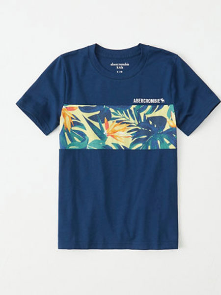 阿贝克隆比少男少女(Abercrombie Kids)童装品牌2019春夏时尚休闲拼接上衣