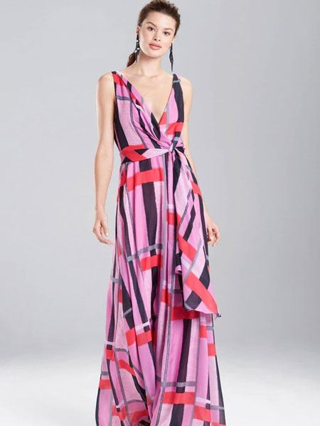 Josie Natori乔西·纳托瑞女装品牌2019春夏新款 立体蕾丝花朵装饰甜美连衣裙