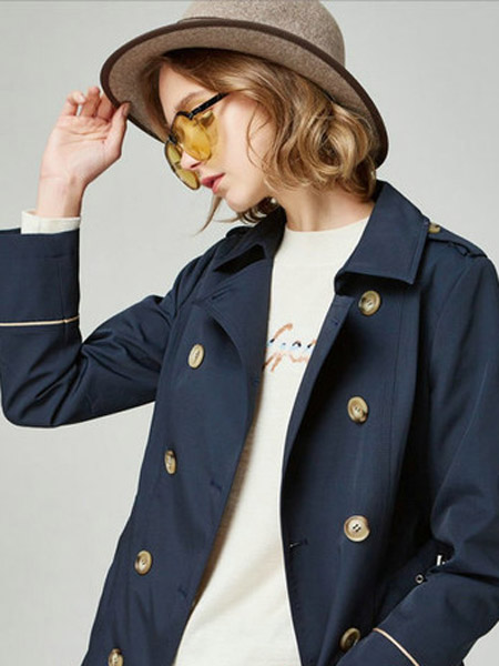 欧炫尔女装品牌2019秋季新款气质韩版修身显瘦中长款风衣外套