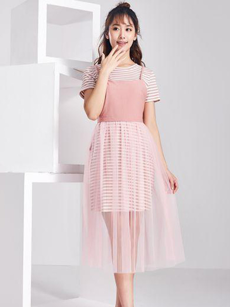 古米娜女装品牌2019春夏新款小清新公主长款仙女裙超仙吊带连衣裙两件套