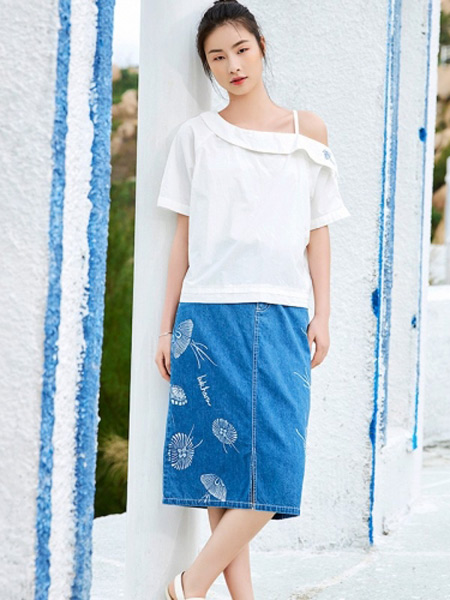 BUKHARA布卡拉女装品牌2019春夏新款高腰韩版A字半身裙