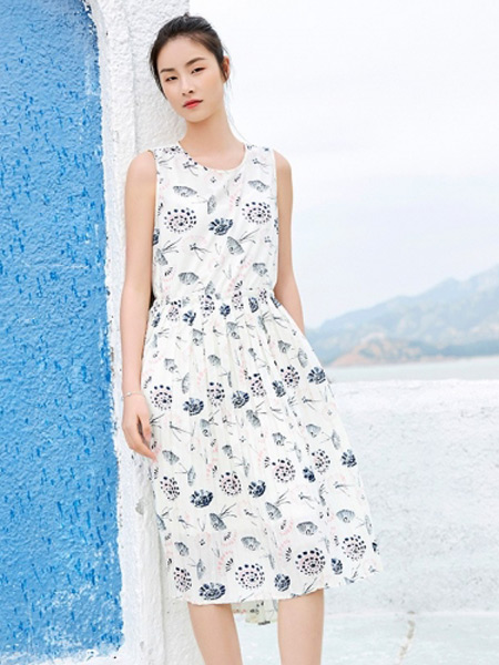 BUKHARA布卡拉女装品牌2019春夏新款韩版中长款收腰修身系带无袖背心裙