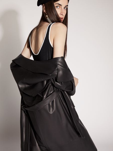 芮玛女装品牌2019秋季丝绸两件套长袖性感两件套装