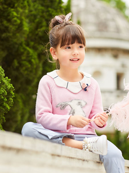 卡儿菲特山西童装品牌2019秋冬婴儿装2女童长袖T恤撞色上衣婴儿打底衫